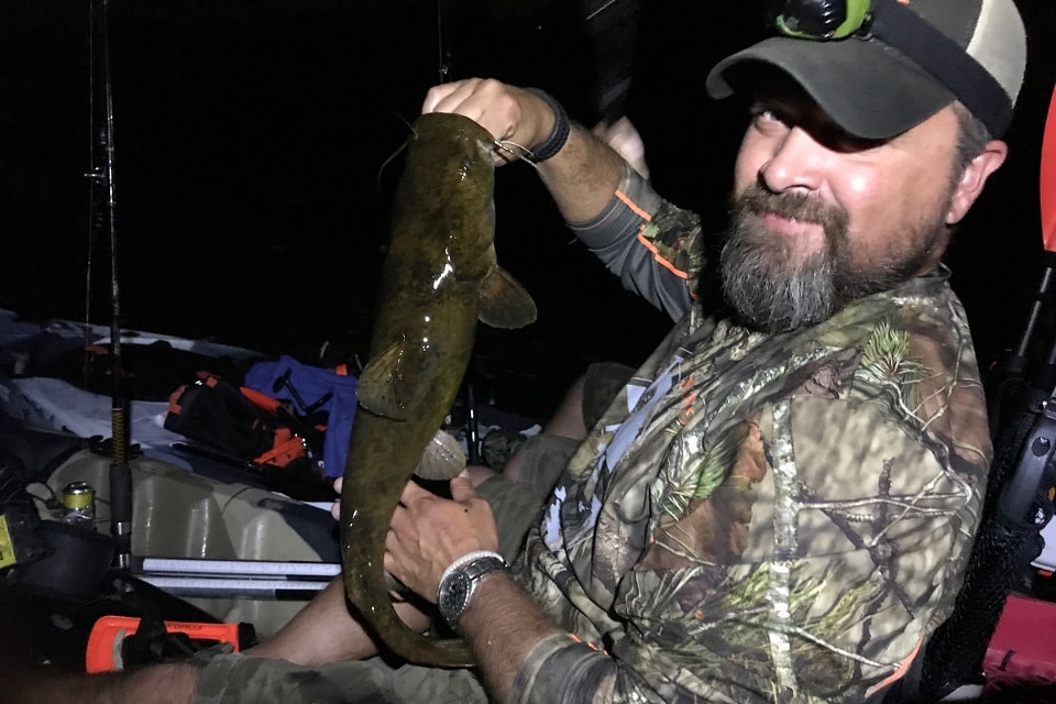 Catfishing at night on the Susquehanna River