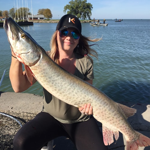 woman pike fishing