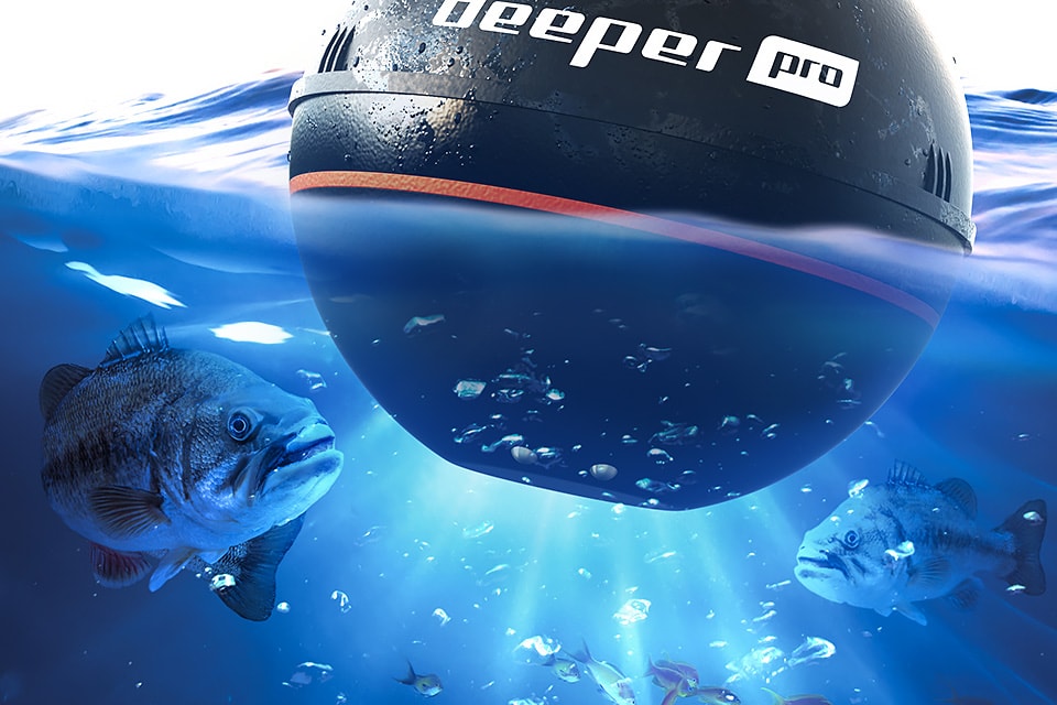 Deeper Pro Fishfinder with fish
