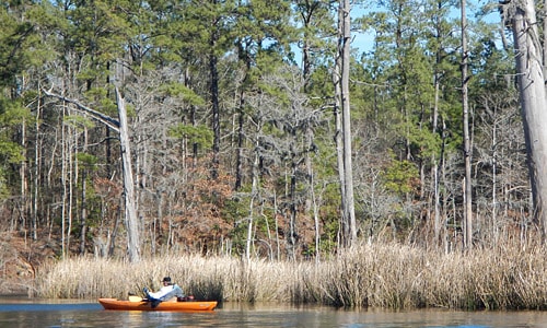 kayak in water